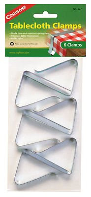 Coghlans 6 Pack  Rust Resistant Spring Steel Tablecloth Clamp 527