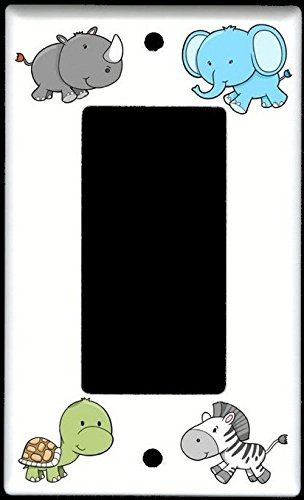 Decora Rocker GFI Light Switch Plate Cover - Cute Safari Animals