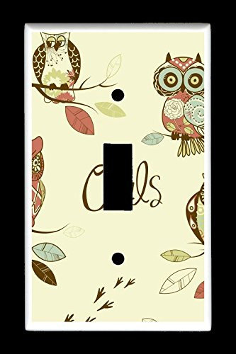 Single Toggle  1-toggle  Light Switch Plate Cover - Owls - Owl Pattern  GS4580