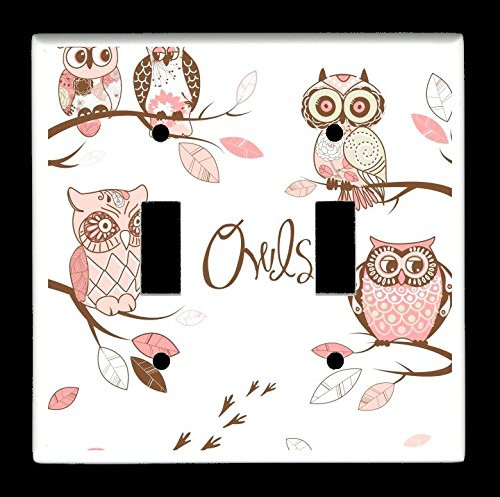 Double Toggle  2-toggle  Light Switch Plate Cover - Owls - Owl Pattern  GS4578