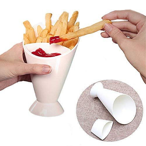 TBWHL IN-car French Fry Holder with Sauce Cup Holder Dip Set 2 In 1 French Fry Cone Dipping Cups For French Fries And Veggies TBWHL IN-car French Fry Holder with Sauce Cup Holder Dip Set 2 In 1 French Fry Cone Dipping Cups For French Fries And Veggies