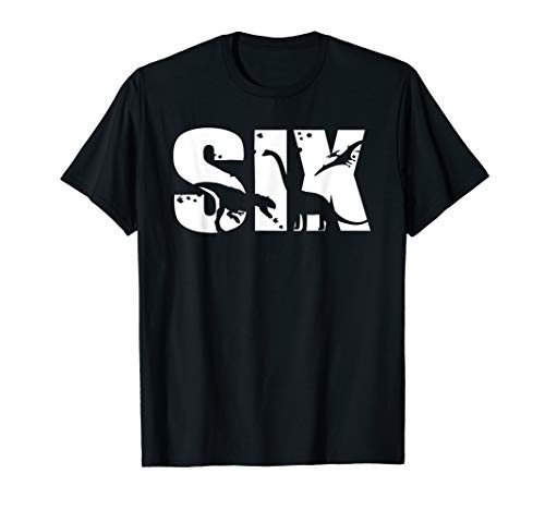 6 Years Old Birthday Boy Dinosaur T Rex Gift  6th BDay T-Shirt