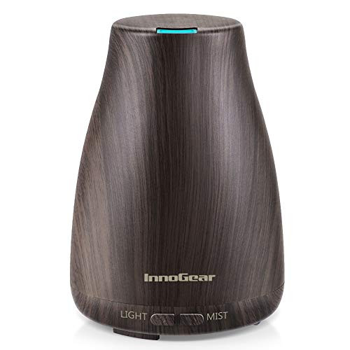 InnoGear Upgraded Version Aromatherapy Essential Oil Diffuser Portable Ultrasonic Diffusers Cool Mist Humidifier with 7 Colors LED Lights and Waterless Auto Shut-off for Home Office Bedroom Room
