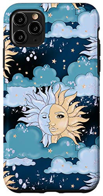 iPhone 11 Pro Max Case celestial magic moon and sun clouds pattern phone Case iPhone 11 Pro Max Case celestial magic moon and sun clouds pattern phone Case