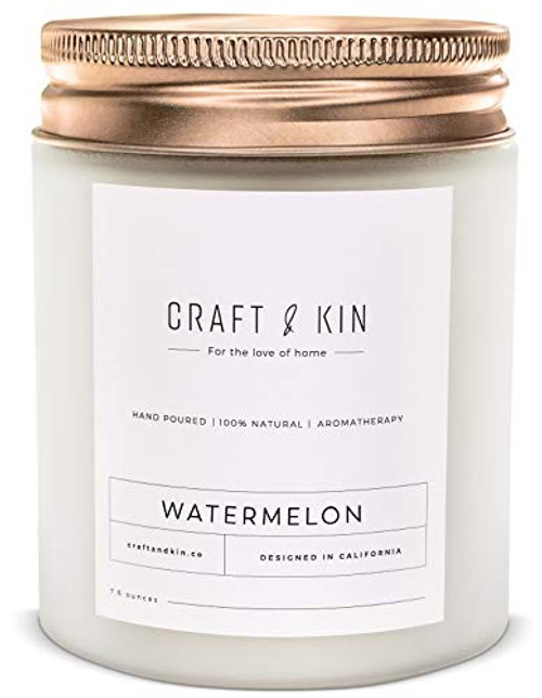 Premium Watermelon Scented Candles Highly Scented Watermelon Candle All Natural Soy Candles Scented 8 oz 45 Hour Long Lasting Soy Candle Relaxing Aromatherapy Candles in White Glass Jar Premium Watermelon Scented Candles Highly Scented Watermelon Candle All Natural Soy Candles Scented 8 oz 45 Hour Long Lasting Soy Candle Relaxing Aromatherapy Candles in White Glass Jar