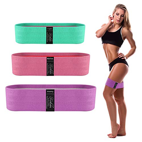 KerKoor Exercise Resistance Bands for Legs and Butt - Nonslip Elastic Booty Bands Hip Bands 3 Levels Resistance Workout Bands Women Sports Fitness Band for Squat Glute Hip Training Yoga Pilates
