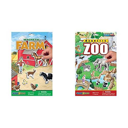 Create-A-Scene Magnetic Playset - Farm Bundle with Create-A-Scene Magnetic Playset - Zoo