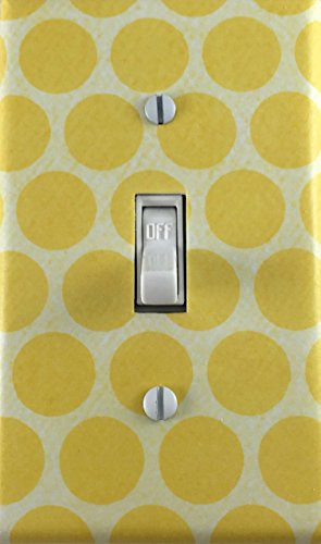 Yellow Large Dots Decorative Single Toggle Light Switch Wall Plate