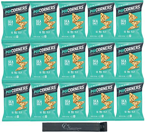 Popcorners Salt of The Earth Sea Salt Popped Snack Packs Gluten Free  1oz  15 count  15oz Total
