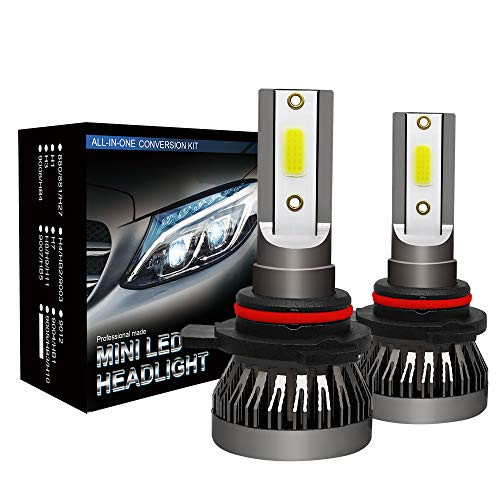 LED Headlight Bulbs  60W 10000 Lumens Super Bright LED Headlights Conversion Kit Cool White IP68 Waterproof  Pack of 2 9012