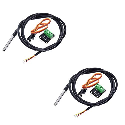 ICQUANZX 2pcs DS18B20 Temperature Sensor Module Kit with Waterproof Stainless Steel Probe for Raspberry Pi