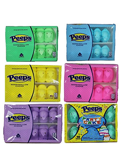 Easter Marshmallow Peeps Chicks Variety Pack of 6  65g