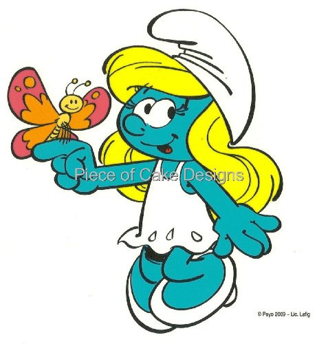 8 inch  Round ~ Smurfs Smurfette Birthday ~ Edible Image Cake Cupcake Topper