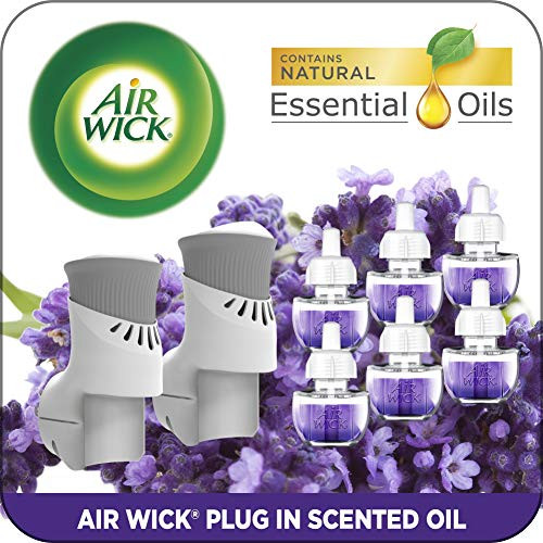 Air Wick Plug in Scented Oil Starter Kit  2 Warmers  Plus 6 Refills  Lavender  and  Chamomile  Eco Friendly  Essential Oils  Air Freshener by Air Wick