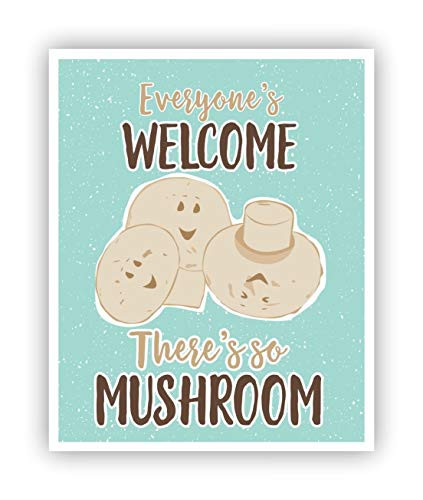 Funny Mushroom Welcome Sign Pun Poster 11 x 14