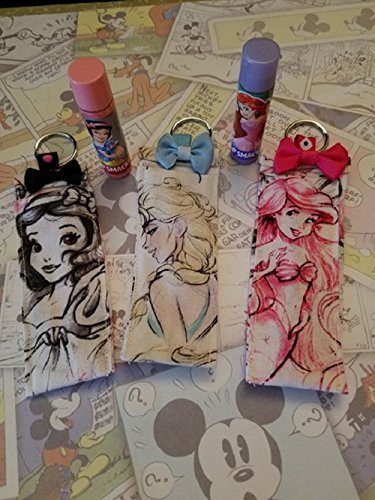 Disney Princess Sketch Chapstick Holders Keychains Party Favors  princess sketch snow white else ariel