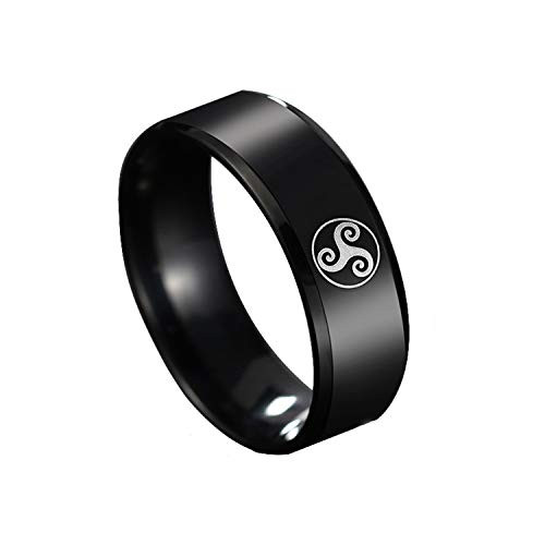 BAVAHA Stainless Steel Teen Wolf Midi Ring 8mm Triskele Triskelion Allison Argent Movie Ring Men and Women 6 Style 1