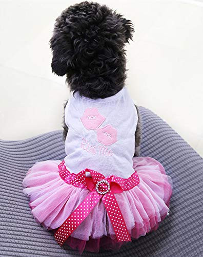 PIXRIY Dog Dress Tutu Skirt Princess Puppy Dress Vest Cute Spring Summer Pet Clothes Apparel for Small Dog and Cat