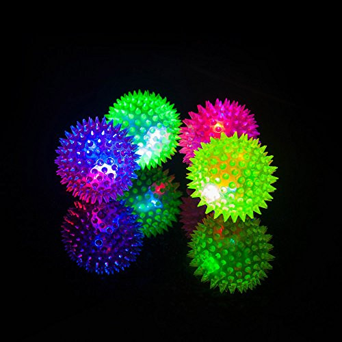 2pcs pack Pet Products Elastic LED Light-up Spike Ball Pet Dog Cat Molar Rubber Flash Ball Entertained Toy