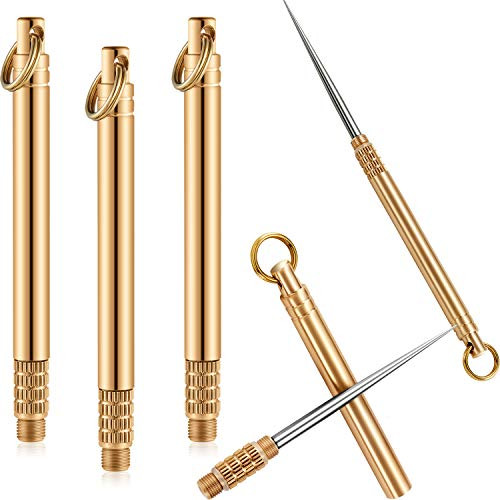 3 Pieces Portable Titanium Toothpicks Pocket Toothpick Metal Toothpick Holder for Outdoor Picnic and Camping Brass 3 Pieces Portable Titanium Toothpicks Pocket Toothpick Metal Toothpick Holder for Outdoor Picnic and Camping Brass