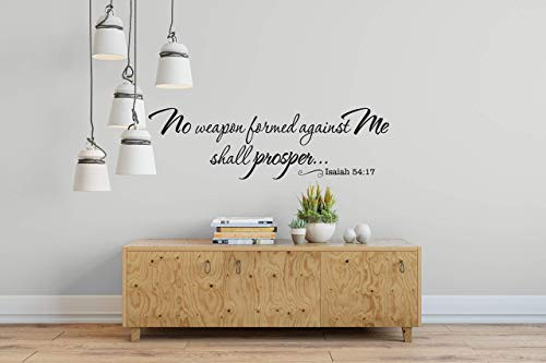 No Weapon Formed Against Me Shall Prosper Christiann Isaiah Verse Vinyl Wall Decal Room Decor
