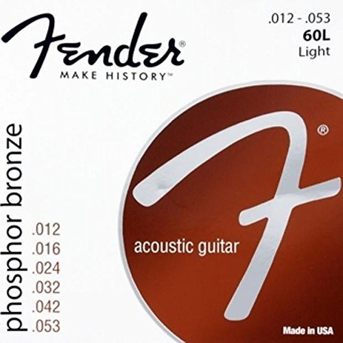 Fender 60L Phosphor Bronze Acoustic Strings 12-53  Light