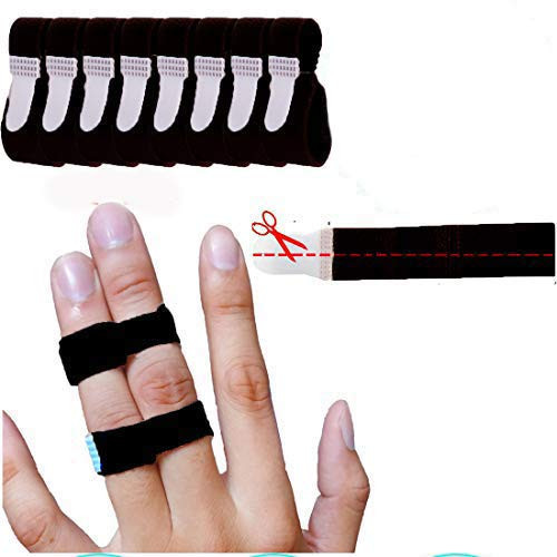 Mcvcoyh Finger Buddy Loops Wraps to Treat Broken Finger Brace Splints Tape for Jammed  Swollen or Dislocated Joint - 8 Pack