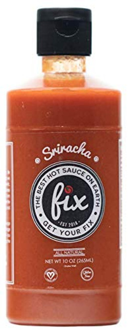 Fix Signature Sriracha Hot Sauce - 10 Ounce Squeeze Bottle  1 Pack   All Natural Ingredients  NON-GMO  Gluten Free  Vegan Certified  Great in Vietnamese Pho Soup