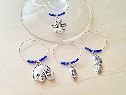 Football gift  Sports themed Wine Charms  Foot Ball Lover gift Football gift  Sports themed Wine Charms  Foot Ball Lover gift