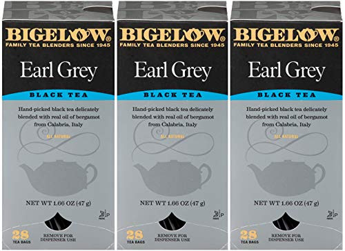 Bigelow Earl Grey Tea Bags 28-Count Box  Pack of 3  Black Tea Bags with Oil of Bergamot All Natural Gluten Free Rich in Antioxidants
