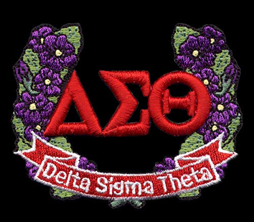 Delta Sigma Theta Sorority Flower Emblem Patch Red