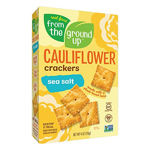 Real Food From the Ground Up Cauliflower Crackers - 6 Pack  Sea Salt  Crackers