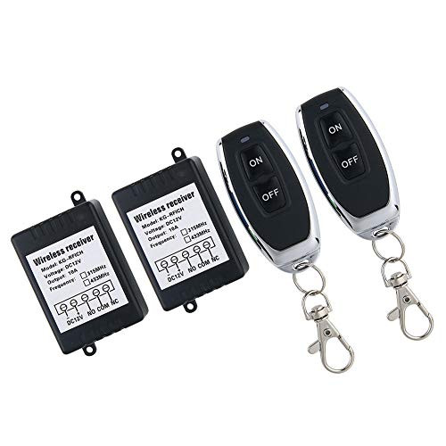 DC 12V 1CH 433Mhz RF Relay Smart Wireless Remote Control Light Switch  2 Transmitters with 2 Relay Receiver