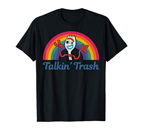 Disney Pixar Toy Story 4 Forky Talkin  Trash Rainbow Poster T-Shirt