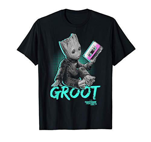 Marvel Guardians Vol. 2 Baby Groot Neon Tape Graphic T-Shirt T-Shirt