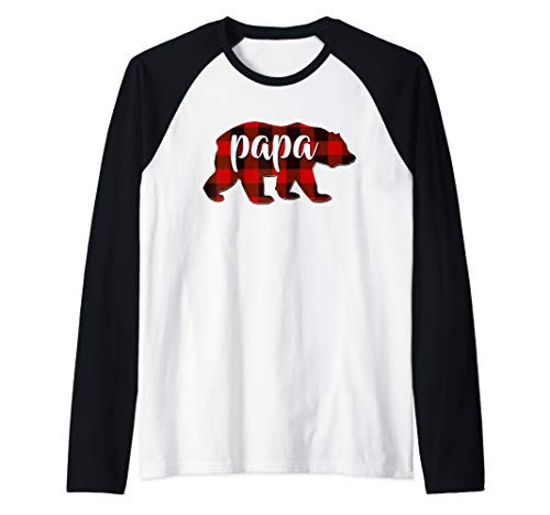 Red Plaid Papa Buffalo Matching Family Dad Pajama Christmas Raglan Baseball Tee Red Plaid Papa Buffalo Matching Family Dad Pajama Christmas Raglan Baseball Tee