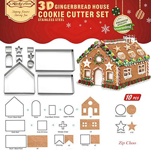 3D Christmas Gingerbread House Cookie Cutter Set?10pcs??Stainless Steel Festive Xmas Ginger House Biscuit Cutter Mold set Gingerbread House Kit DIY Baking Pastry Tool?Gift Box Packaging 3D Christmas Gingerbread House Cookie Cutter Set?10pcs??Stainless Steel Festive Xmas Ginger House Biscuit Cutter Mold set Gingerbread House Kit DIY Baking Pastry Tool?Gift Box Packaging