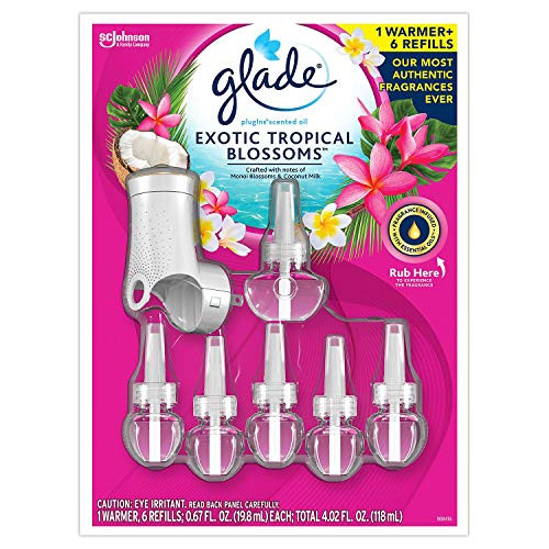 Glade Exotic Tropical Blossoms PlugIns Scented Oil 6 Refills  Plus Warmer