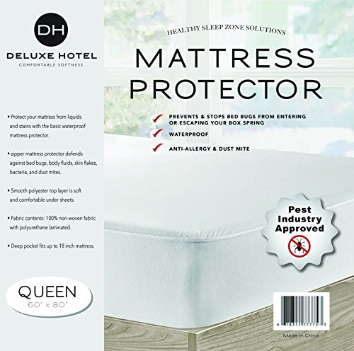 Deluxe Bed Bug Blocker Zippered Waterproof Mattress Encasement - 10 Year Warranty   Queen