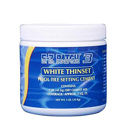 E-Z Patch 3 Pool Tile Thinset Cement for Repairs - Color Adjustable Pool Tile Adhesive  1 lb