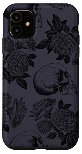 iPhone 11 Skull And Roses Phone Case   Goth Girl Accessory Case