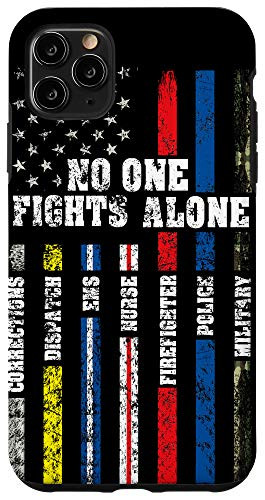 iPhone 11 Pro Max AMERICAN Flag Thin Line Police Fire Military Nurse Responder Case
