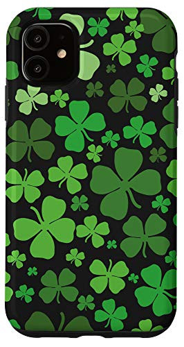 iPhone 11 St Patricks Day Phone Case Green Shamrock Pattern Case