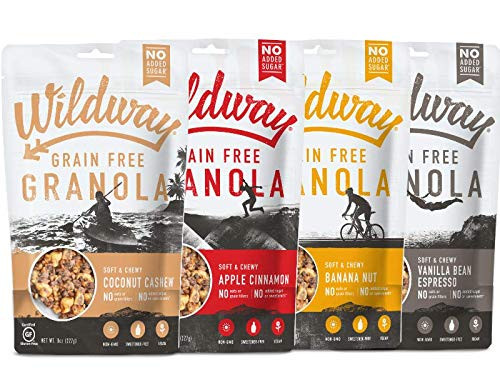Wildway Vegan Granola Variety Certified Gluten Free Granola Breakfast Cereal Low Carb Snack Grain-Free Paleo Non-GMO No Artificial Sweetener 8oz - 4 pack Wildway Vegan Granola Variety Certified Gluten Free Granola Breakfast Cereal Low Carb Snack Grain-Free Paleo Non-GMO No Artificial Sweetener 8oz - 4 pack