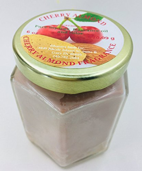 Hand poured soy wax Candle Cherry Almond 6 oz jar
