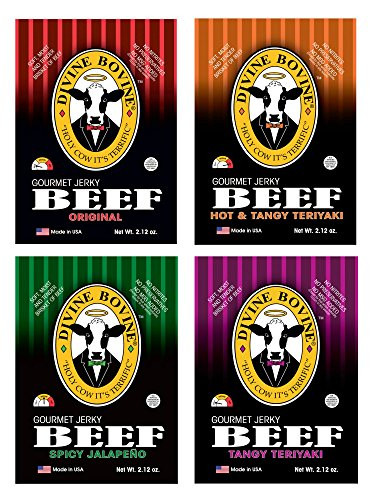 Beef Jerky - Gourmet Jerky Variety Pack   4 Packs - Original  Tangy Teriyaki  Hot  and  Tangy Teriyaki  Spicy Jalapeno   Premium Gluten Free Flavors   A Low Carb High Protein Option