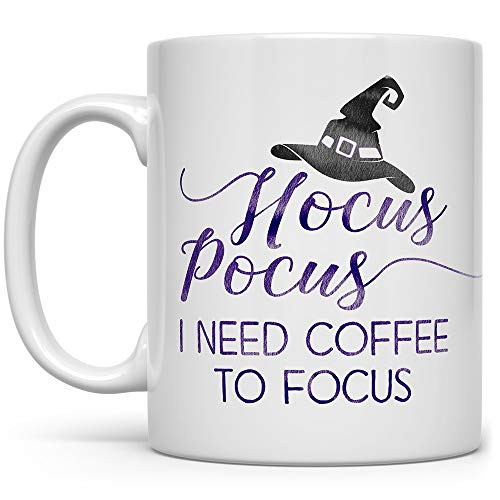 Funny Halloween Fall Autumn Season 11oz Coffee Mug Witch Hocus Pocus I Need Coffee to Focus Gift for Friend Mom Sister Coworker Funny Halloween Fall Autumn Season 11oz Coffee Mug Witch Hocus Pocus I Need Coffee to Focus Gift for Friend Mom Sister Coworker