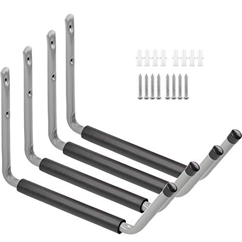 Heavy Duty Garage Indoor Kayak Storage Hooks Hanger Wall Mounted Utility Hanging Cradle Rack for Canoe Paddleboard Surfboard Snowboard Skiboard Ladder Chairs Bicycle and Tools 4 Pack Grey Heavy Duty Garage Indoor Kayak Storage Hooks Hanger Wall Mounted Utility Hanging Cradle Rack for Canoe Paddleboard Surfboard Snowboard Skiboard Ladder Chairs Bicycle and Tools 4 Pack Grey