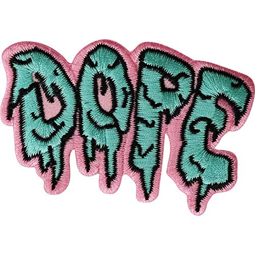 DOPE Patch Iron Sew On Clothes Bag Crafts Embroidered Badge Embroidery Applique