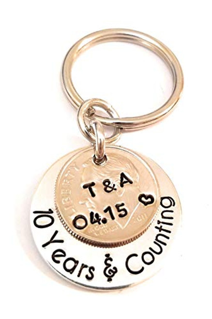 Personalized 10 Years and Counting 2011 Dime 10th Wedding Anniversary Date Personalized 10 Years and Counting 2011 Dime 10th Wedding Anniversary Date